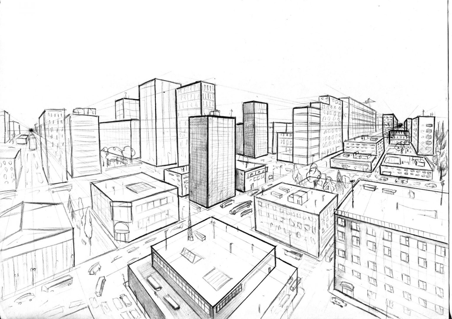 Город сверху иллюстрация