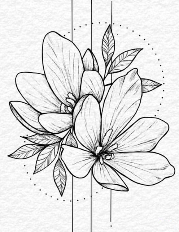 Рисунки для срисовки в скетчбук цветы (19 фото) 🔥 Прикольные картинки и  юмор
