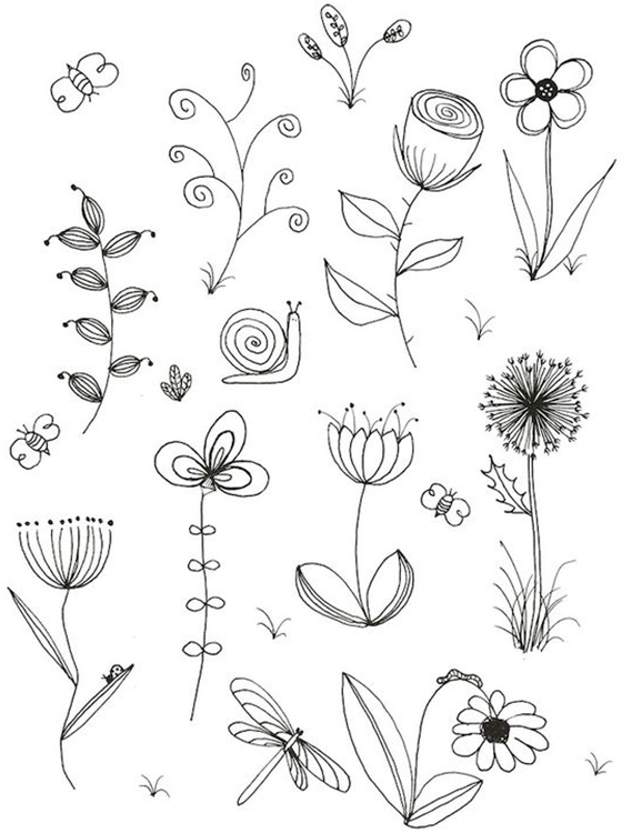 Рисунки для срисовки в скетчбук цветы (19 фото) 🔥 Прикольные картинки и  юмор