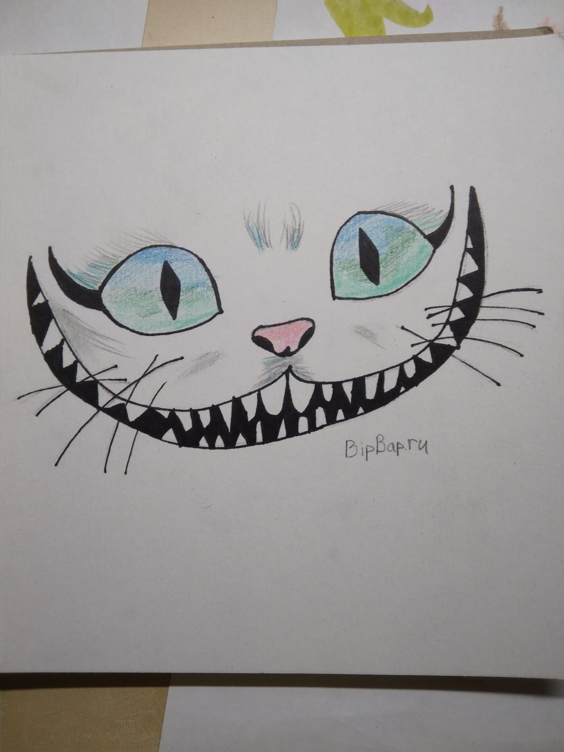 Чеширский кот картинки карандашом