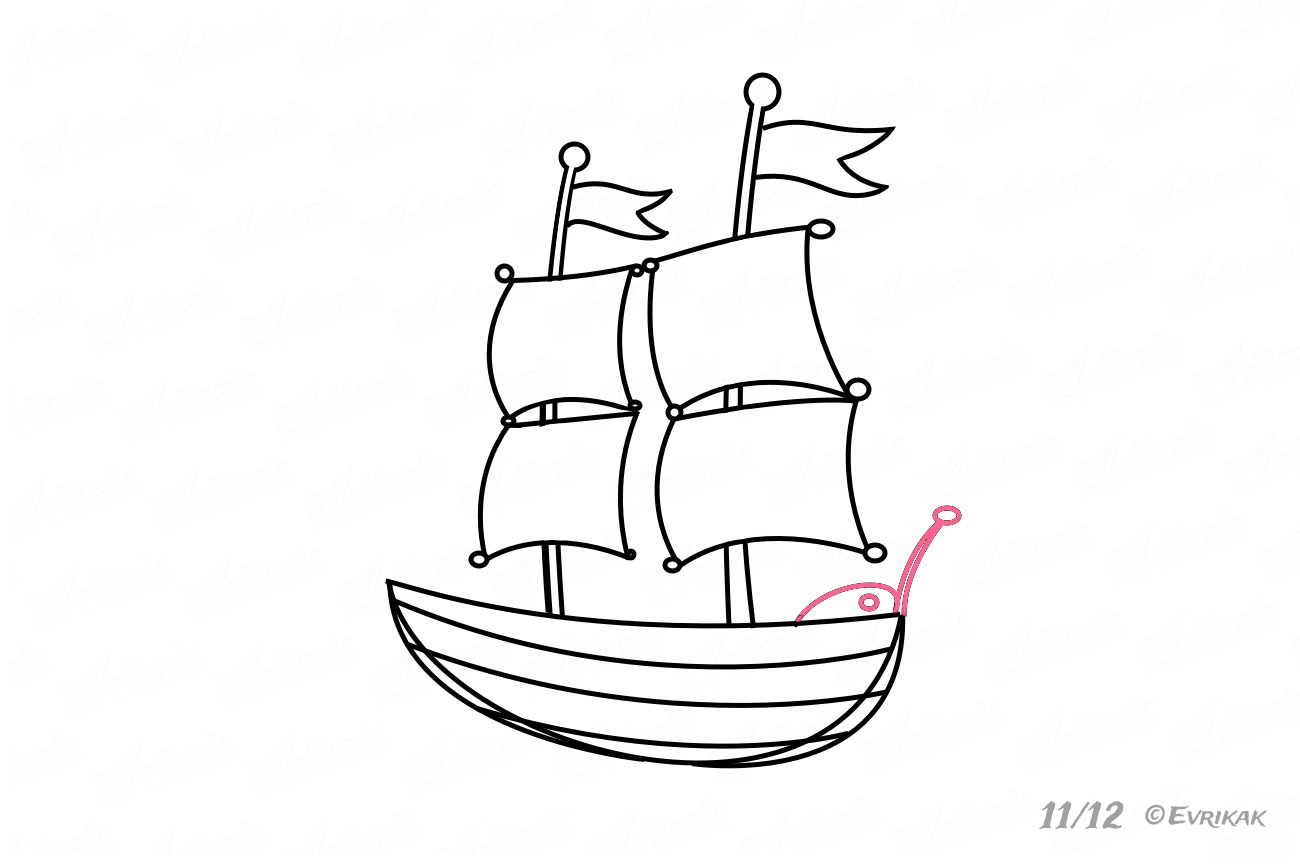 Корабль рисунок для детей