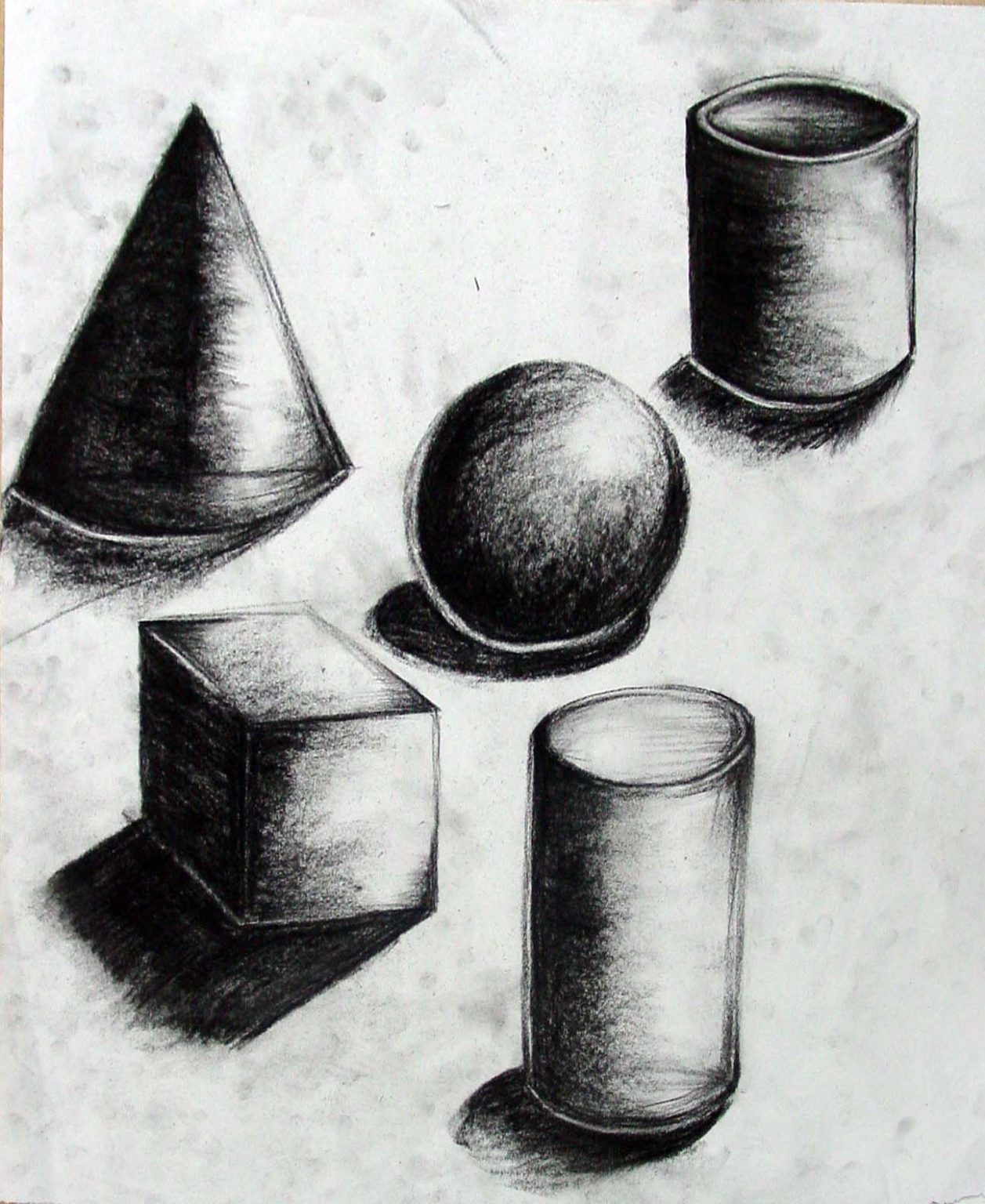 Рисунок простым карандашом с тенями