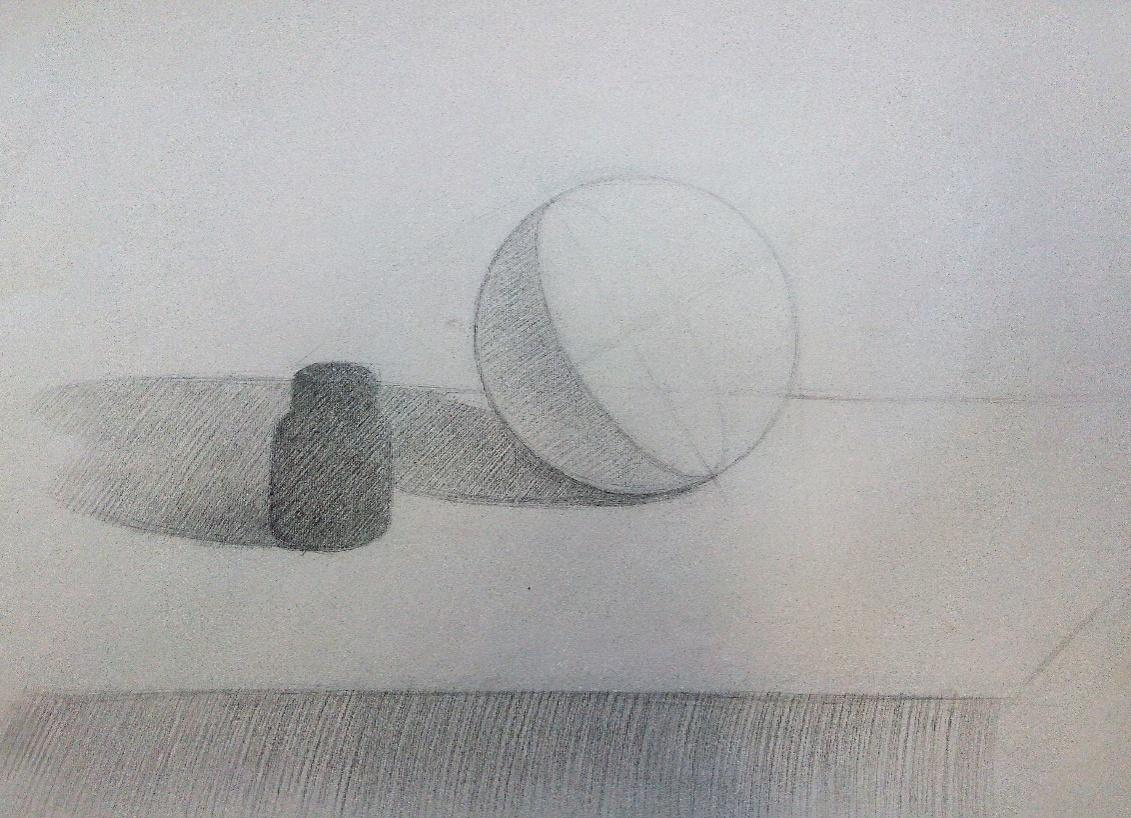Рисунок простым карандашом с тенями