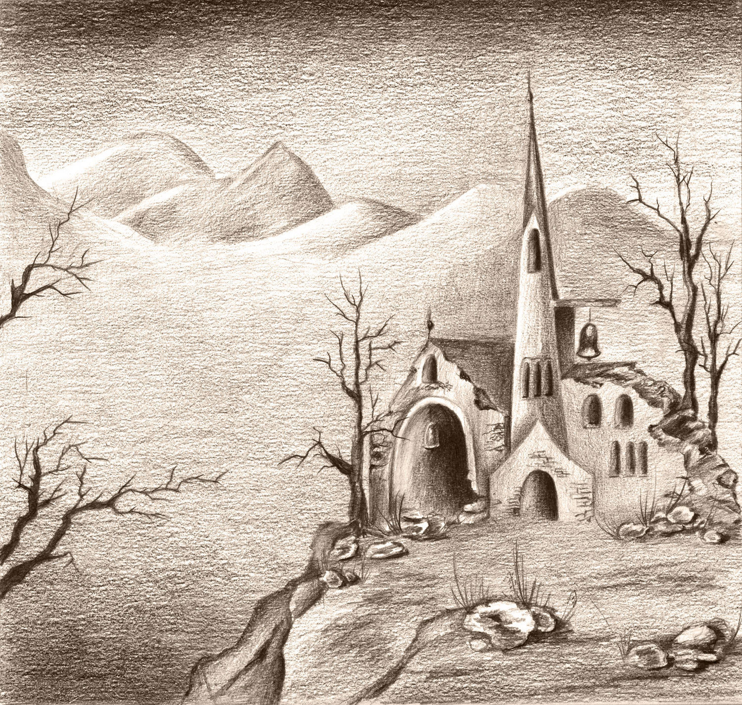 Старый замок Мусоргский иллюстрация