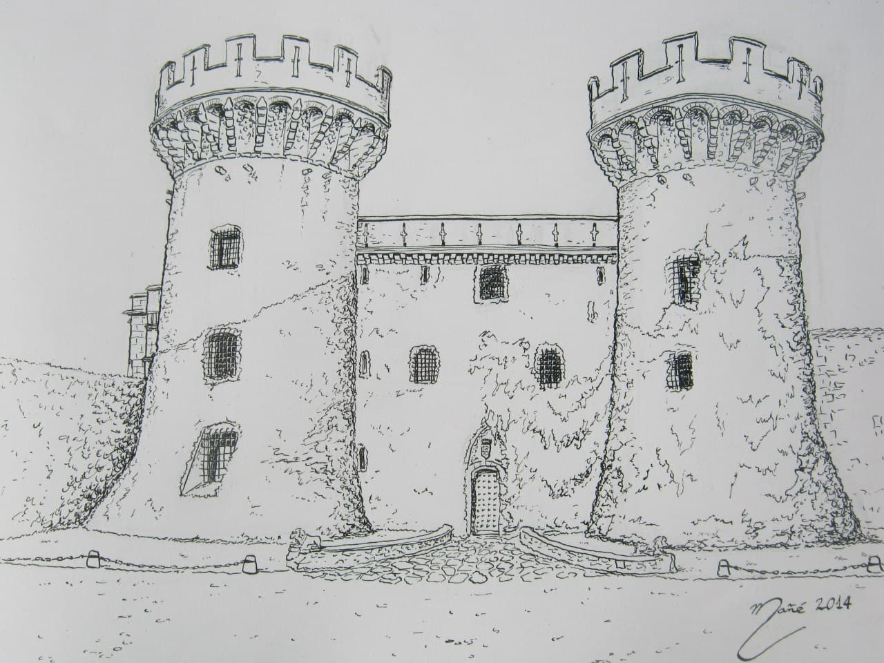 Рисунок старой крепости. Башня донжон романский стиль. Башня донжон романский стиль рисунки. Башня донжон Баку. Замок донжон рисунок.