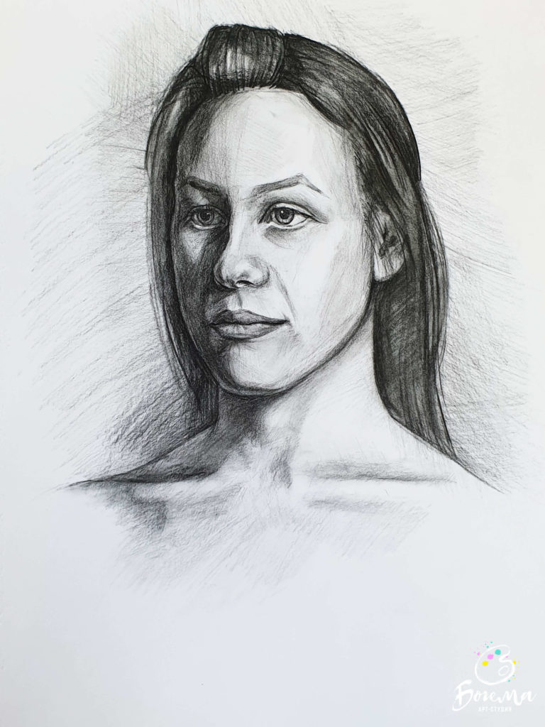 Лицо девушки рисунок карандашом легкий