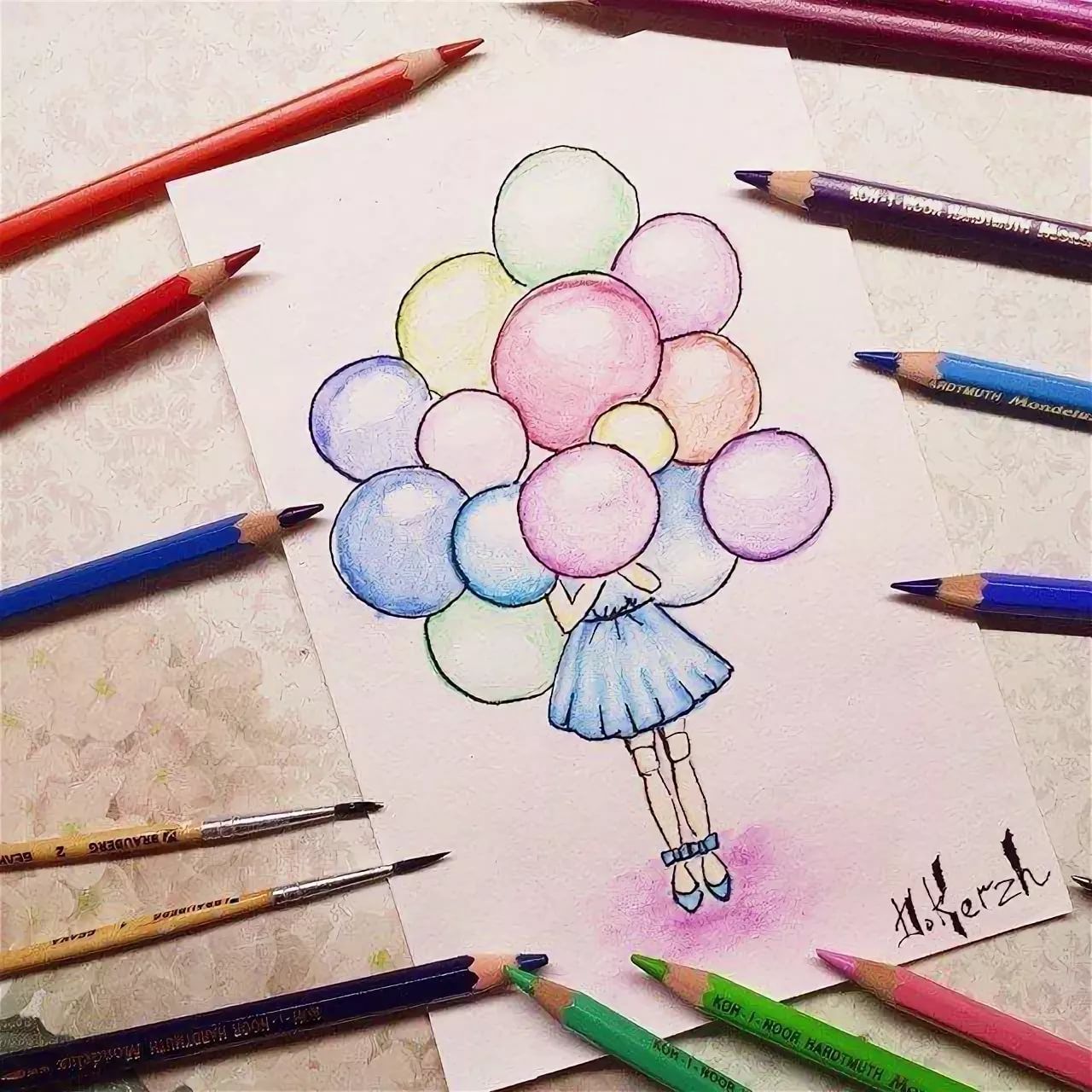 Как нарисовать красивую ручку. Идеи для рисования карандашом. Идеи для рисунков. Идеи для простых рисунков. Рисунки цветными карандашами.
