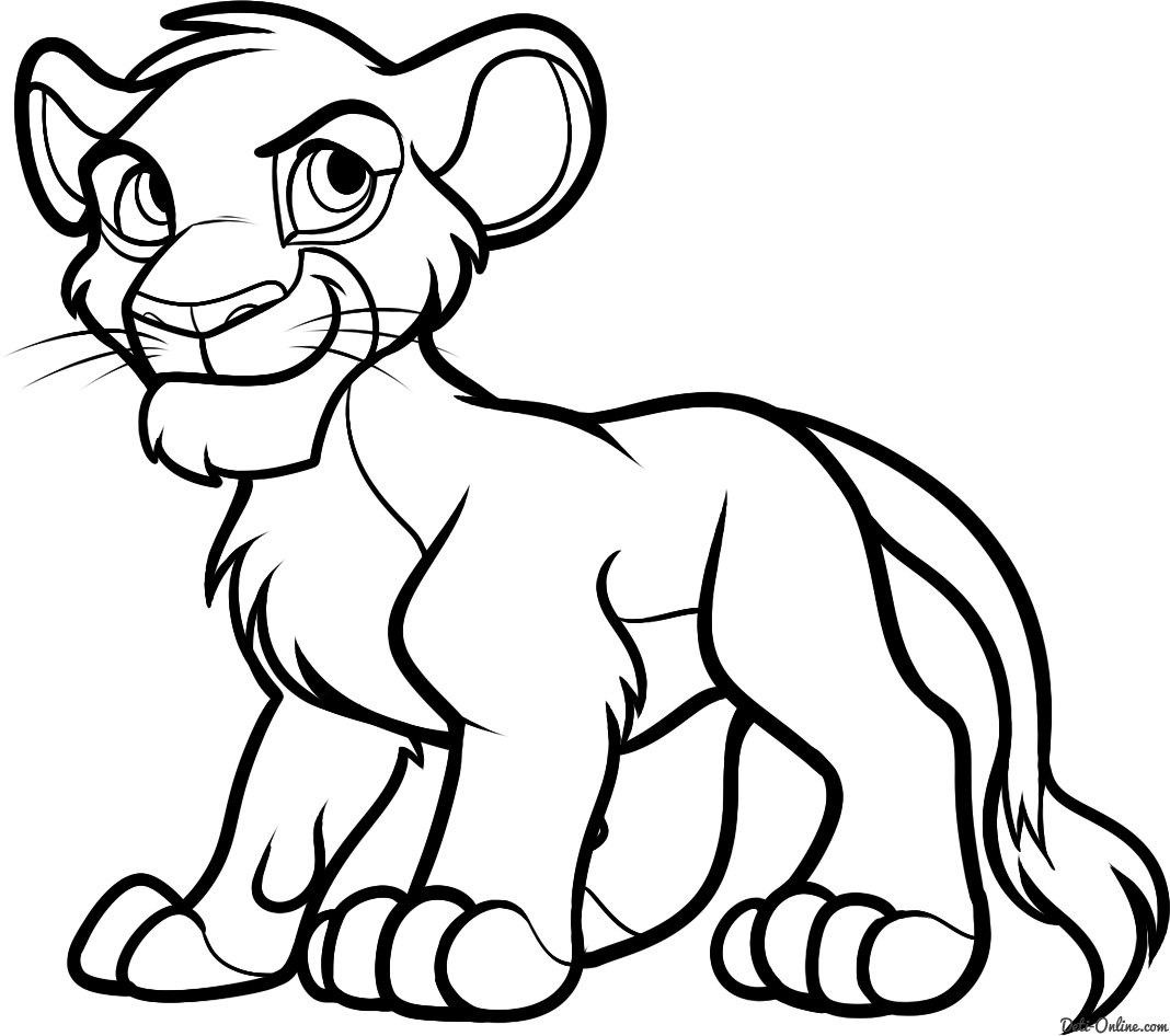 Нарисовать маленького льва