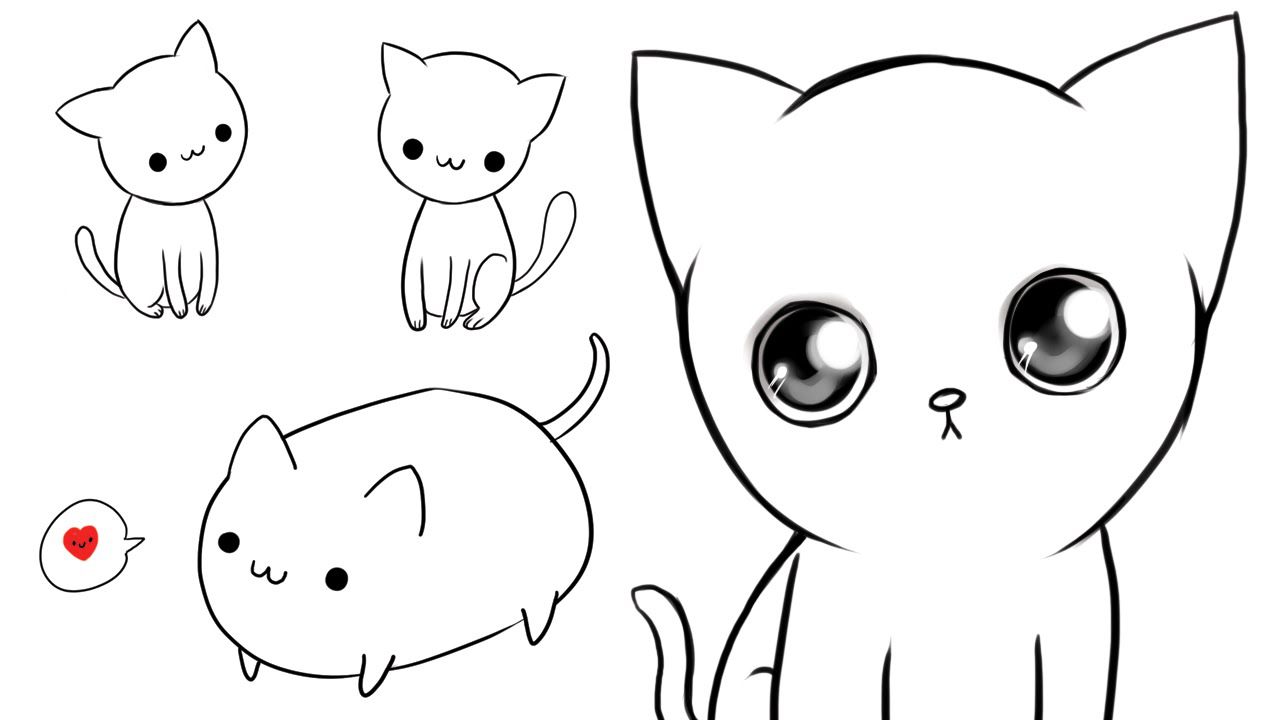 Милые котики рисунки легко и красиво. Картинки для срисовывания. Рисунки для срисовки. Рисунки для срисовки котики. Легкие рисунки для срисовывания маленькие.