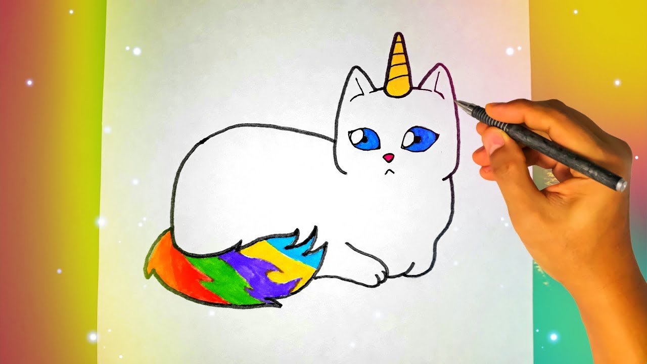 Включи котика ютуб. Кот Единорог. Котики для рисования. Рисунки для срисовки лёгкие коты. Рисунки котиков для срисовки.