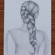 Рисунки карандашом для срисовки девушки со спины (33 фото)