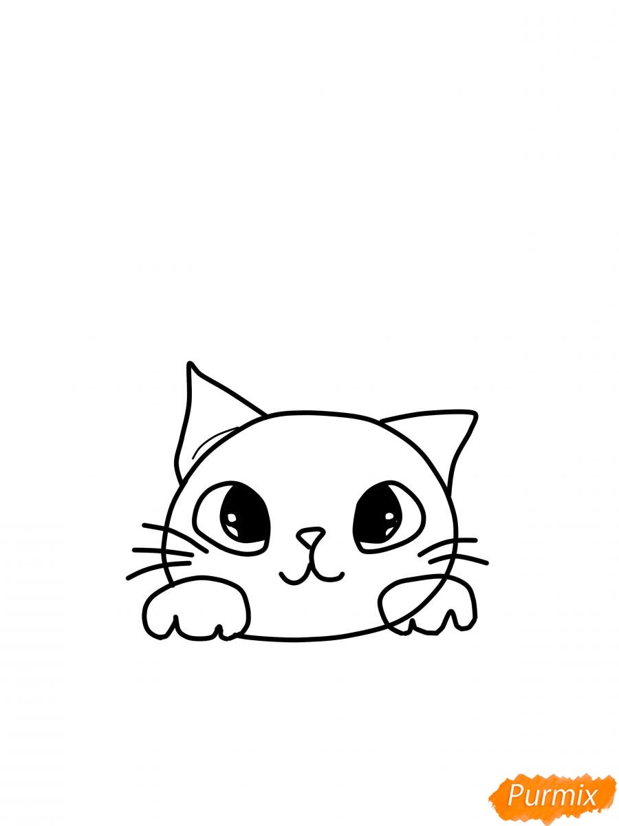 Как нарисовать котика который лежит