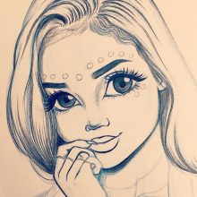 Рисунки девушек карандашом для начинающих (32 фото)