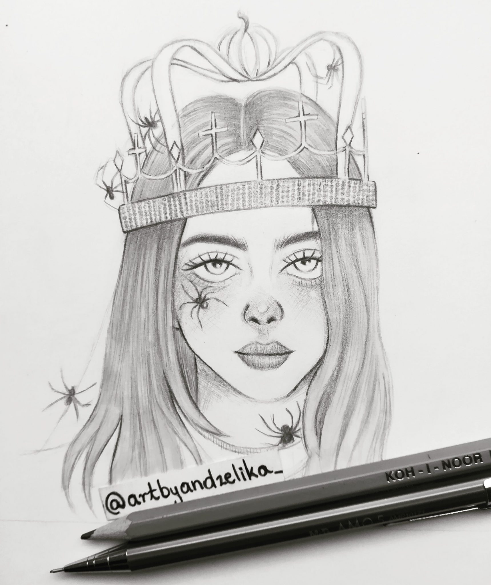 Billie eilish рисунок карандашом