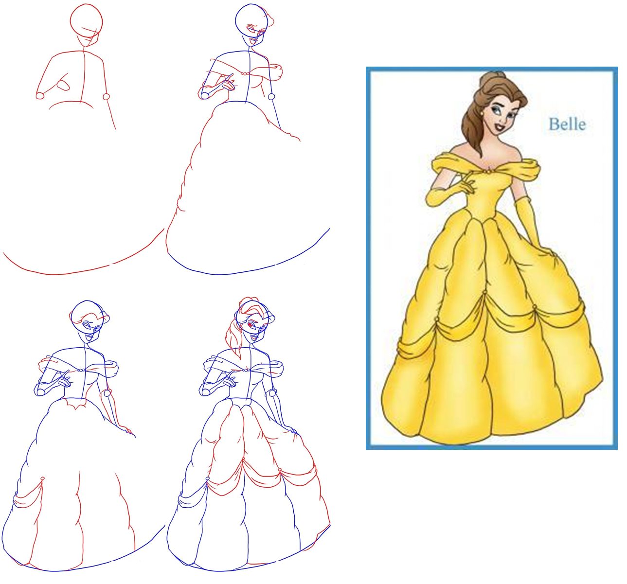Поэтапное рисование принцессы