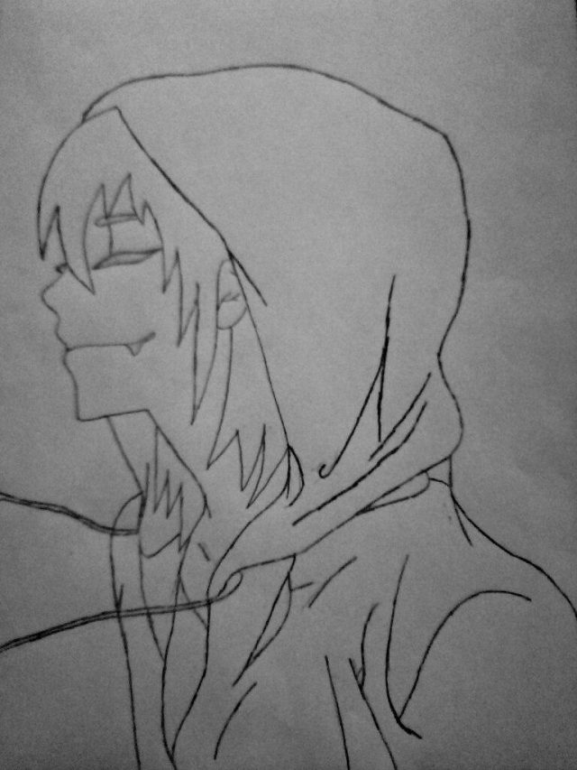 Рисунок человека карандашом аниме