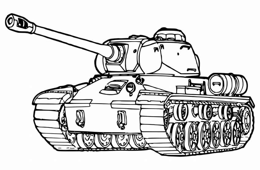 100 штук раскрасок танков для мальчиков