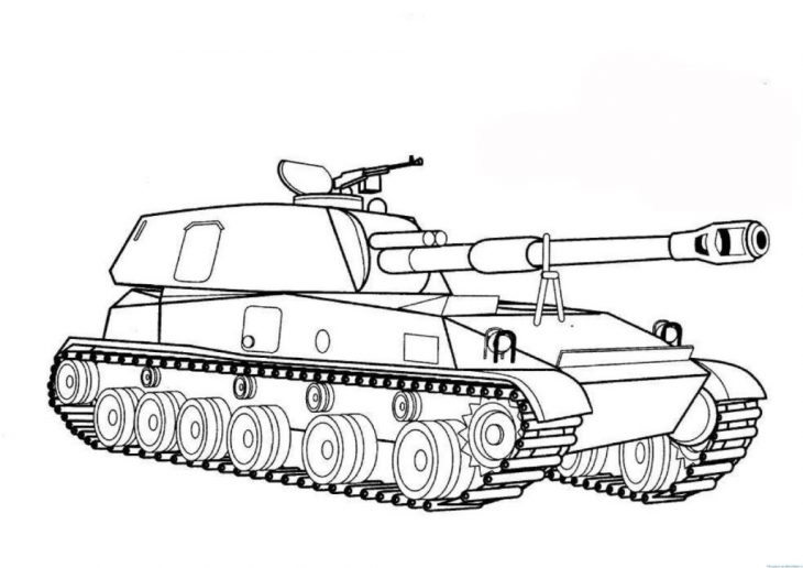Картинки черно белые для распечатки танк