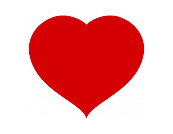 Красное сердце на прозрачном фоне контур