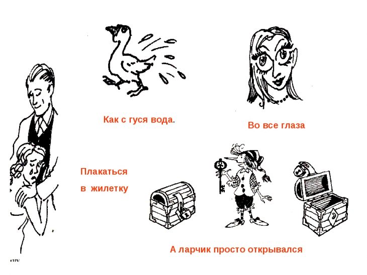 Фразеологизмы в рисунках по русскому языку