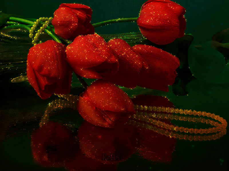 Гифки прекрасная. Красные цветы для тебя. Открытки. Шикарные мерцающие тюльпаны. Анимированные открытки цветы.