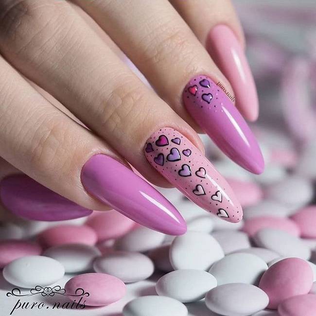Розовый Маникюр Фото На Длинные Ногти