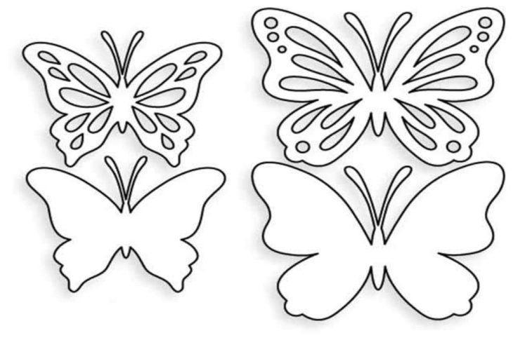 Трафарет бабочки для вырезания из бумаги шаблоны