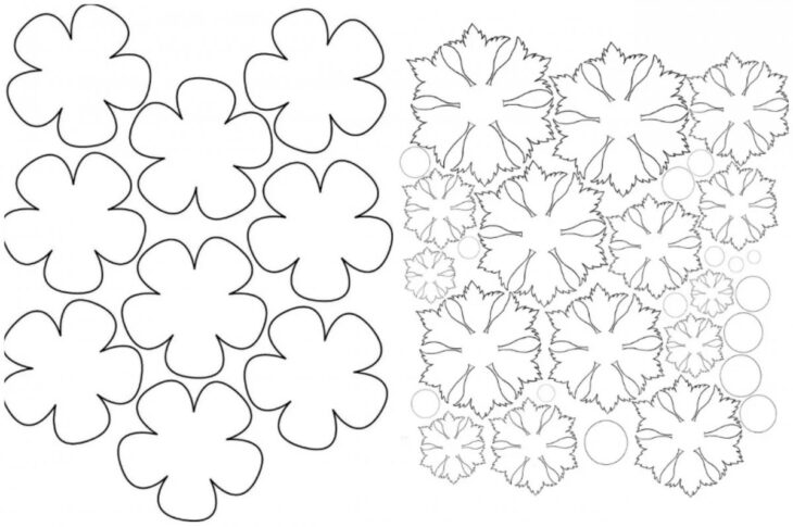 240+ красивых шаблонов цветов для распечатки и вырезания из бумаги