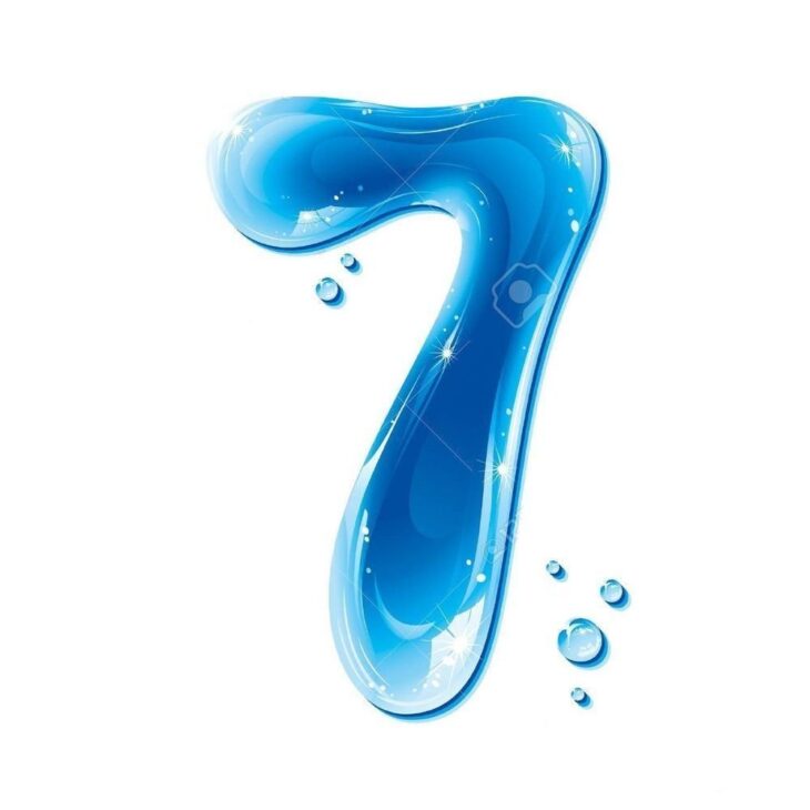 Цифра 7. Цифра 7 синяя. Цифра 7 вода. Цифра 7 красивая.